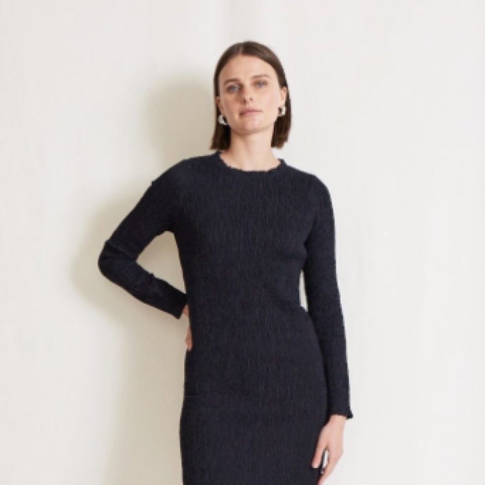 Apiece Apart Suenos Smocked Midi Dress in Black